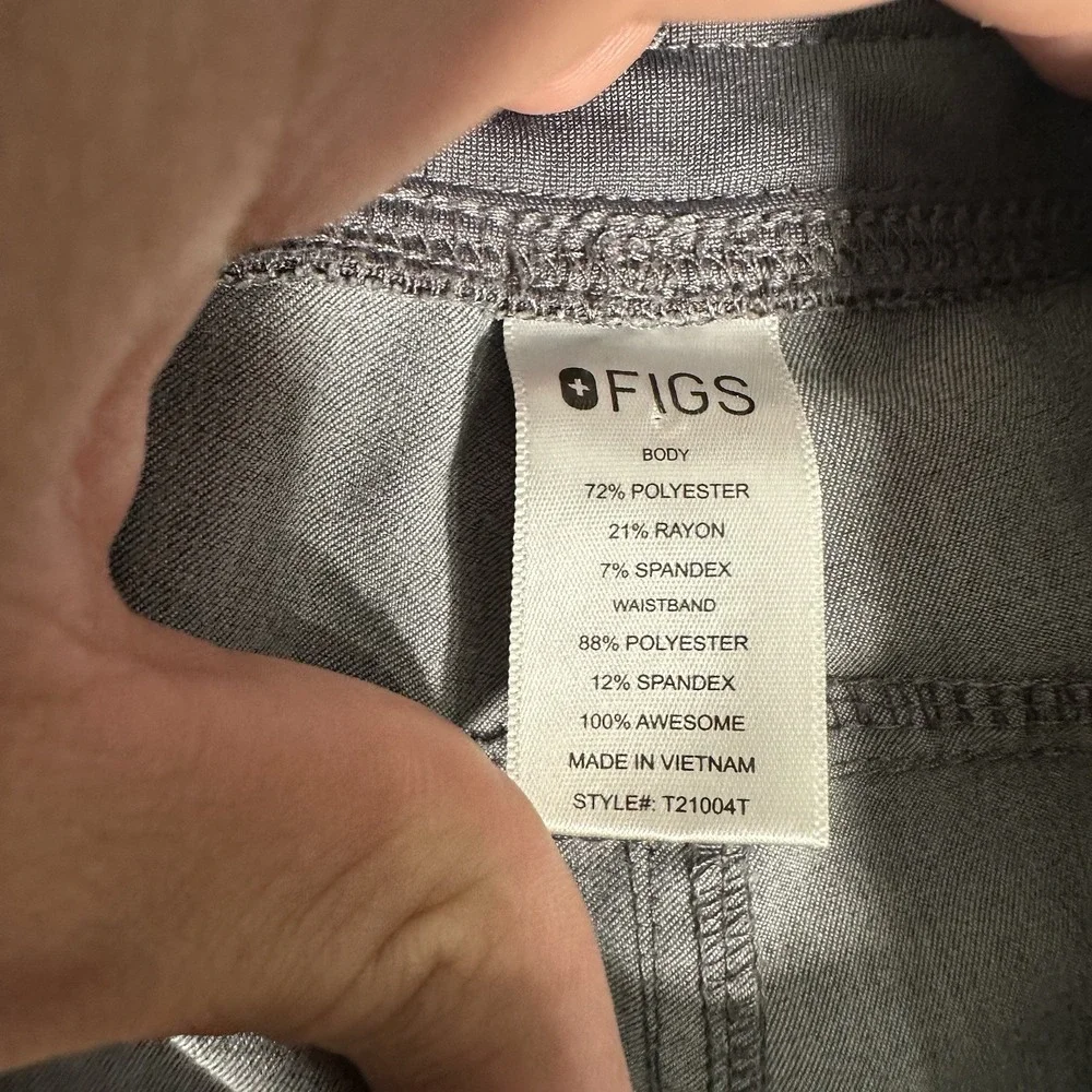 FIGS Kade Cargo Scrub Pants Heather Graphite Gray Teal Drawstring XXL/T